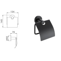 Тримач для туалетного паперу чорний/нержавіюча сталь Frap F30203 1/40