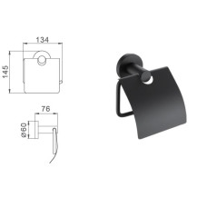 Тримач для туалетного паперу чорний/нержавіюча сталь Frap F30203 1/40