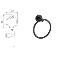 Держатель полотенец черный/нержавейка Frap F30204 1/40