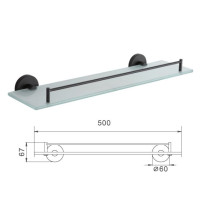 Полиця скло 50см чорний нержавіюча сталь Frap F30207 1/10