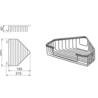 Полиця кутова 240х55мм метал/хром Frap F335 2/40