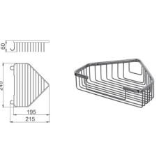 Полиця кутова 240х55мм метал/хром Frap F335 2/40