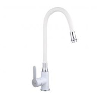 F4041 Смеситель для кухни гибкий гусак U гайка белый/хром Ø35 FRAP 1/10