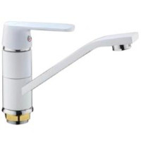 F4531 Смеситель для кухни короткий гусак гайка белый/хром Ø35 FRAP 1/10