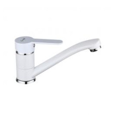 F4541 Змішувач для кухні короткий гусак шпилька білий/хром Ø35 FRAP 1/10