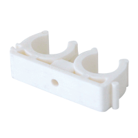 Кліпса подвійна PPR Ø20 Tebo біла  50/500