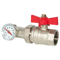 Кран для колектора з термометром прямий 1