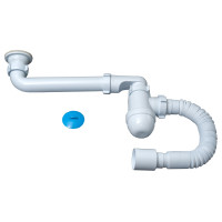 Сифон Лотос-вільний простір з єврошлангом нерж. Ø1 1/2 ящик LN 04.01-ES 1/20