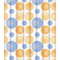 Штора для ванної 180х180 см поліетилен синьо-оранжеві кола Frap F8804 1/50