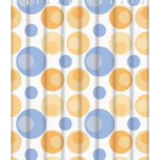 Штора для ванної 180х180 см поліетилен синьо-оранжеві кола Frap F8804 1/50