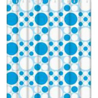 Штора для ванної 180х180 см поліетилен блакитно-білі кола Frap F8806 1/50