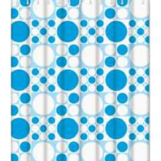 Штора для ванної 180х180 см поліетилен блакитно-білі кола Frap F8806 1/50