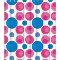 Штора для ванної 180х200 см поліетилен синьо-рожеві кола Frap F8852 1/50