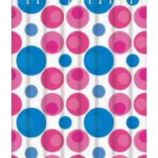 Штора для ванної 180х200 см поліетилен синьо-рожеві кола Frap F8852 1/50