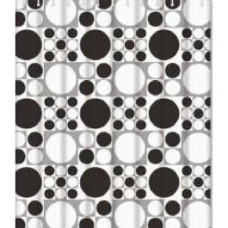 Штора для ванної 180х200 см поліетилен чорно-білі кола Frap F8853 1/50