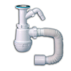 Сифон Тюльпан-мийка з відвед. для пральних маш. нерж .випуск 1 1/2 М-01S 1/20