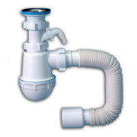 Сифон Лотос-мийка з відвед. для пральних маш. єврошл. нерж. випуск 1 1/2 MS-03  1/20