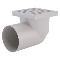 Трап Krono Plast TA1110 горизонтальний з пластиковою решіткою 150х150