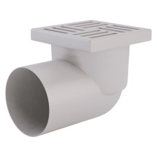 Трап Krono Plast TA1110 горизонтальний з пластиковою решіткою 150х150