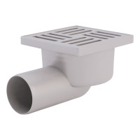 Трап Krono Plast TA5104 горизонтальний з пластиковою решіткою 100х100