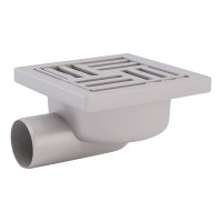 Трап Krono Plast TA5110 горизонтальний з пластиковою решіткою 150х150