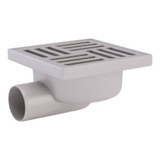 Трап ANI Plast TA5112 горизонтальний з нержавіючою решіткою 150х150