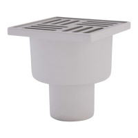 Трап ANI Plast TA5202 вертикальний з нержавіючою решіткою 100х100