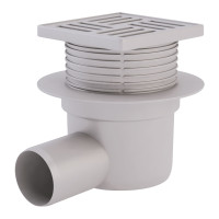 Трап ANI Plast TA5604 горизонтальний з пластиковою решіткою 100х100