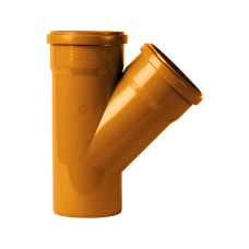 Трійник каналізаційний Інтерпласт 110, 45° (зовнішній)