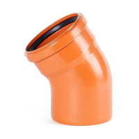 Коліно ПВХ каналізаційне 250, 15°