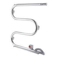 Полотенцесушитель электрический Qtap Snake shelf (CRM) 500х500 RE с полотенцедержателем