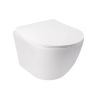 Унітаз підвісний Qtap Jay безобідковий з сідінням Slim Soft-close QT07335176W