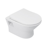 Унітаз підвісний Qtap Lark безобідковий з сідінням Slim Soft-close QT0331159W