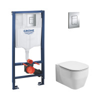 Набір унітаз Azzurra Glaze GLZ100B1SOSK з сидінням Azzurra Glaze GLZ1800F + інсталяція Grohe Rapid SL 38772001