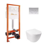 Набір Qtap інсталяція Nest QTNESTM425M11SAT + унітаз з сидінням Jay QT07335176W