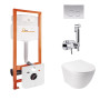 Комплект Qtap інсталяція Nest QTNESTM425M11CRM + унітаз з сидінням Jay QT07335176W + набір для гігієнічного душу зі змішувачем Inspai-Varius QTINSVARCRMV00440501
