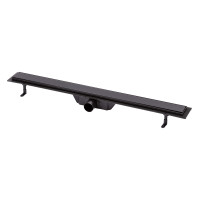 Трап лінійний Qtap Dry Tile304-900MBLA з нержавіючою решіткою 900х70