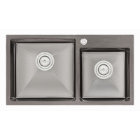Кухонная мойка Qtap S7843BL Black 2.7/1.0 мм (QTS7843BRPVD10)