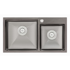 Кухонна мийка Qtap S7843BL Black 2.7/1.0 мм (QTS7843BRPVD10)