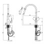 Змішувач для кухні з висувним виливом Lidz (NKS) 12 32 015FL-8