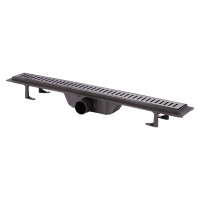 Трап лінійний Qtap Dry FA304-700MBLA з нержавіючою решіткою 700х73