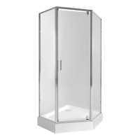 Набор Qtap душевая кабина Leo CRM10995-AC6 Clear + поддон Leoscorp 309915