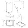Набор Qtap душевая кабина Capricorn CRM1018RC6 Clear + поддон Unirect 301815