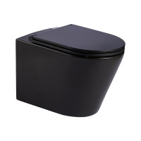 Унітаз підвісний  Qtap Scorpio безобідковий з сидінням Slim Soft-close QT1433053ERMB