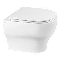 Унітаз підвісний Qtap Aries безобідковий з сідінням Slim Soft-close QT0333063ERW