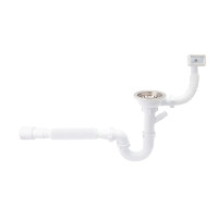 Сифон для кухонної мийки Lidz (WHI) 60 05 M004 00 прямоточний (выхід 50 мм)