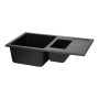 Кухонна мийка з додатковою чашею Qtap CS 7648 Black (QT7648BLA404)