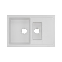Кухонна мийка з додатковою чашею Qtap CS 7648 White (QT7648WHI650)