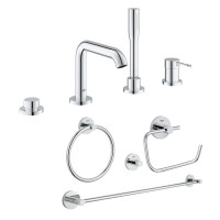 Комплект Grohe змішувач для ванни Essence 19578001 + набір аксесуарів Essentials 40823001