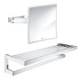 Набір аксесуарів Grohe полиця для рушників Selection Cube 40804000 + дзеркало комсетичне Selection Cube 40808000